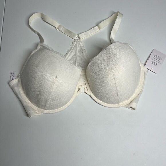 Auden NWT Bra Lightly Lined Cream Demi Raceback Size 38D - Picture 1 of 7
